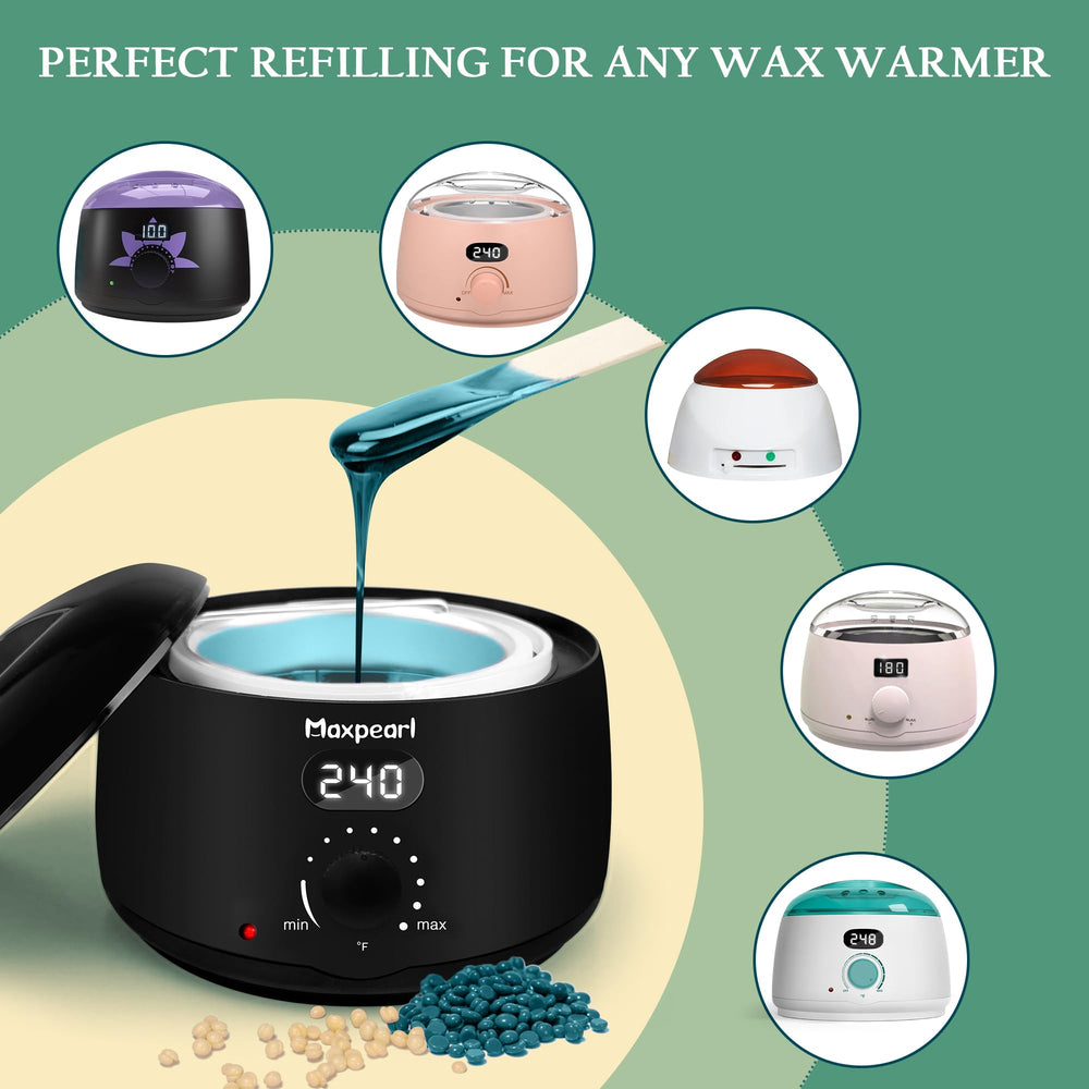 Maxpearl facial waxing image shows precise, gentle hair removal for eyebrows and upper lip.