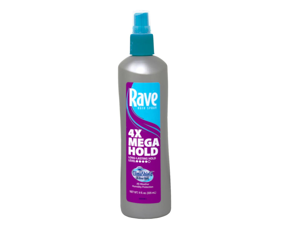 Maxtrv Rave 4X nozzle image highlights easy-to-apply mist and quick-dry styling.