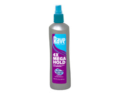 Maxtrv Rave 4X nozzle image highlights easy-to-apply mist and quick-dry styling.