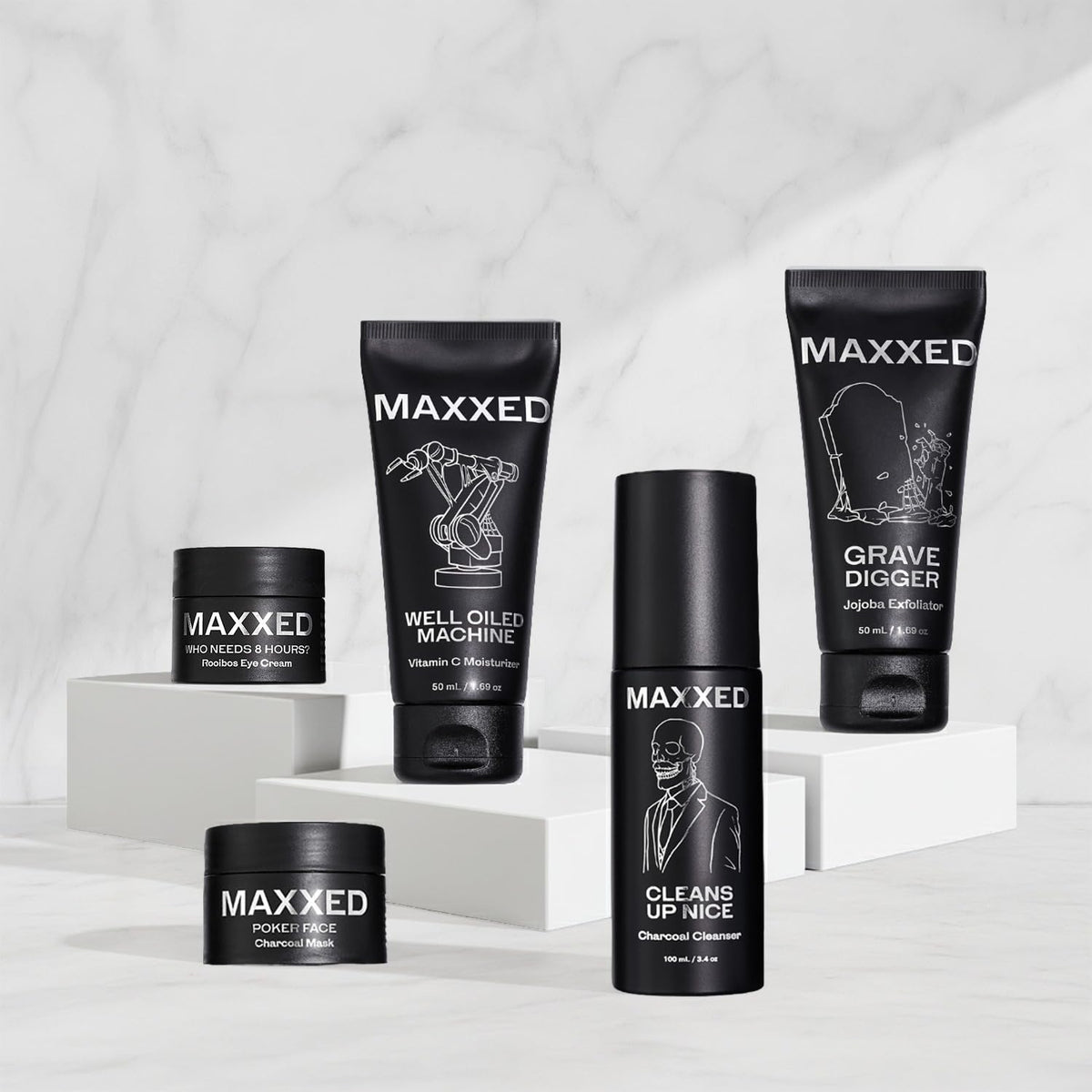 MAXXED Face Wash with activated charcoal for oil control and clean skin.