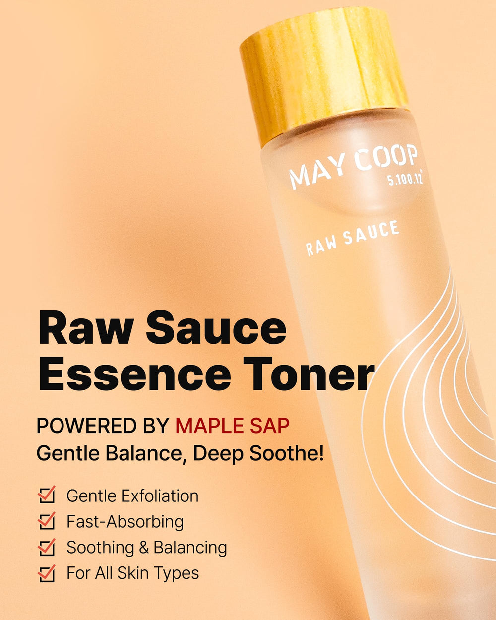May Coop toner being poured for fast absorption and fresh feel
