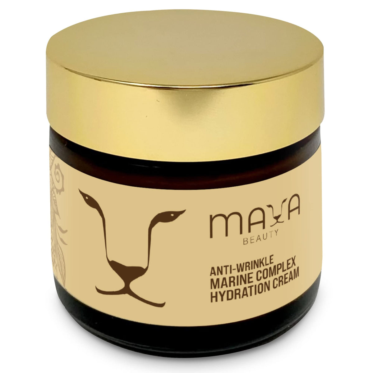 MAYA BEAUTY collagen face cream day-night bottle provides hydration for a radiant complexion.