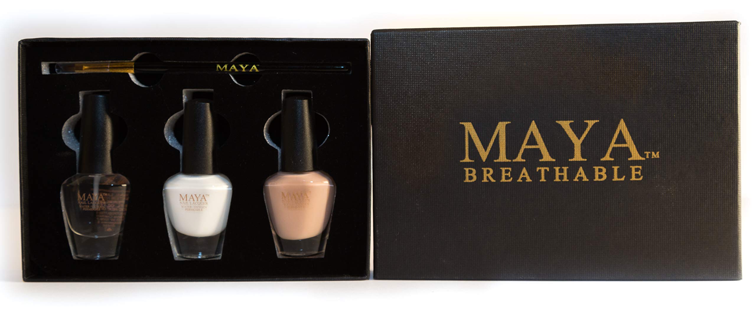 MAYA halal-certified label on nail polish bottle for compliant choice.