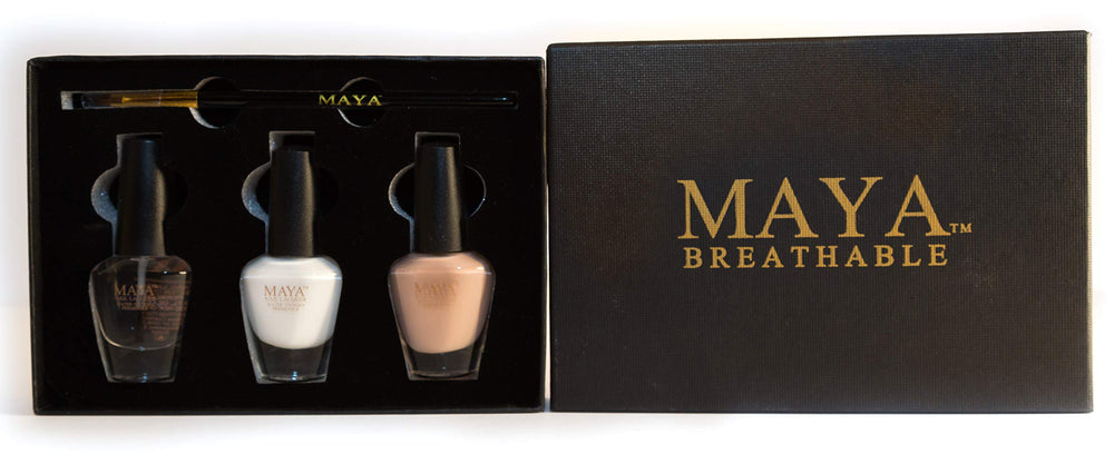 MAYA halal-certified label on nail polish bottle for compliant choice.