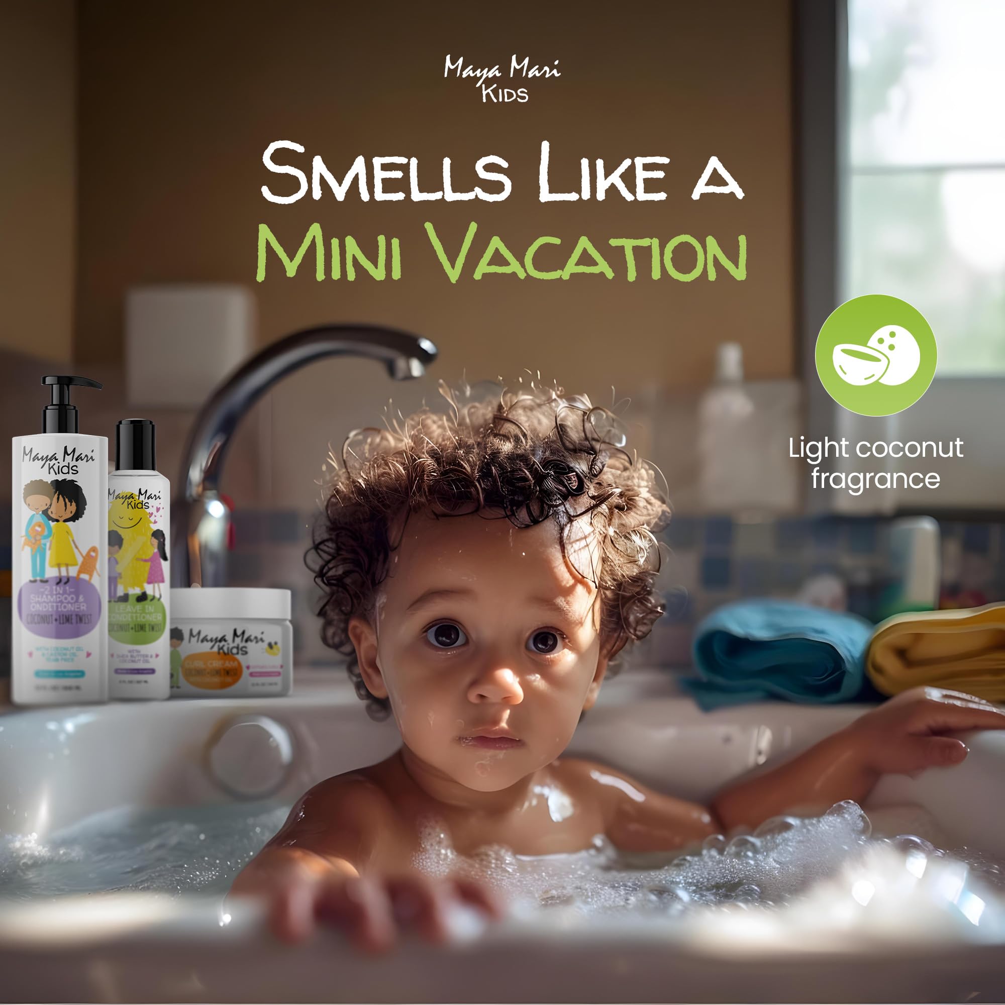 MAYA MARI coconut scent hair care provides a fresh aroma during routines
