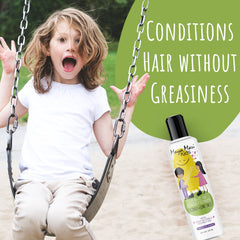 MAYA MARI frizz-taming curls on a child’s hair.