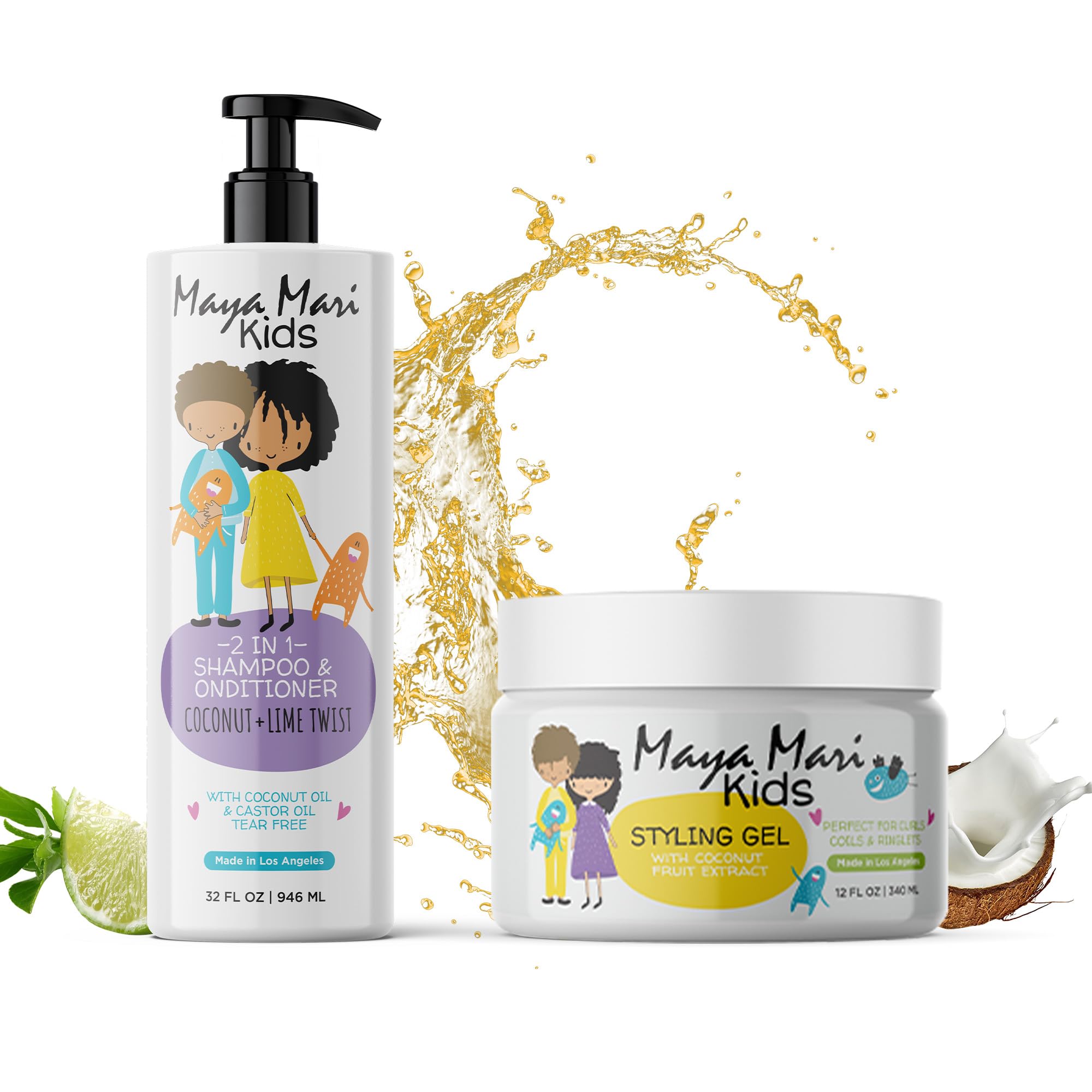Maya Mari Kids 2in1 tear-free bottle demonstrates gentle cleansing.