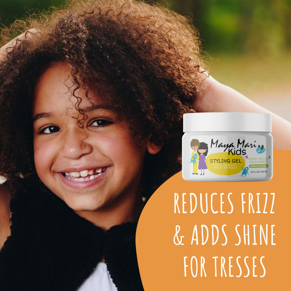 Maya Mari Kids bundle with gel and shampoo for easy styling.
