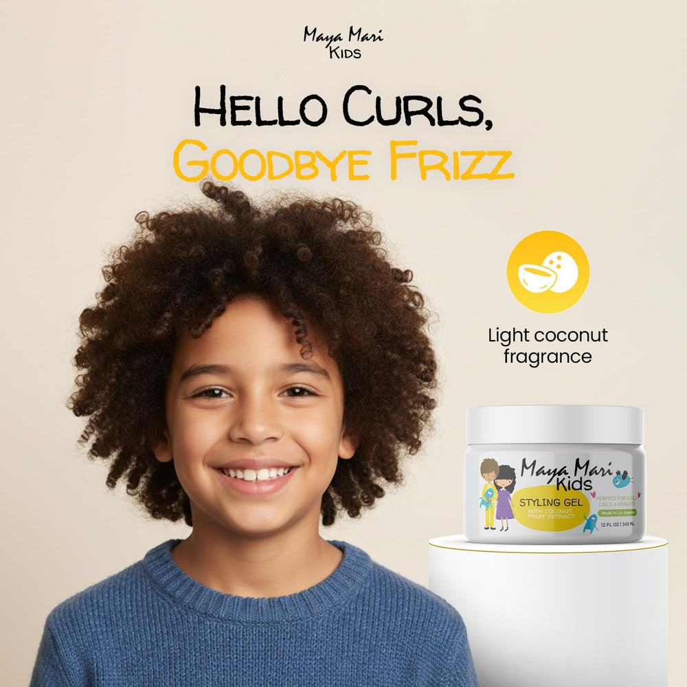 MAYA MARI Kids Hair Gel shows USA-made Los Angeles label.