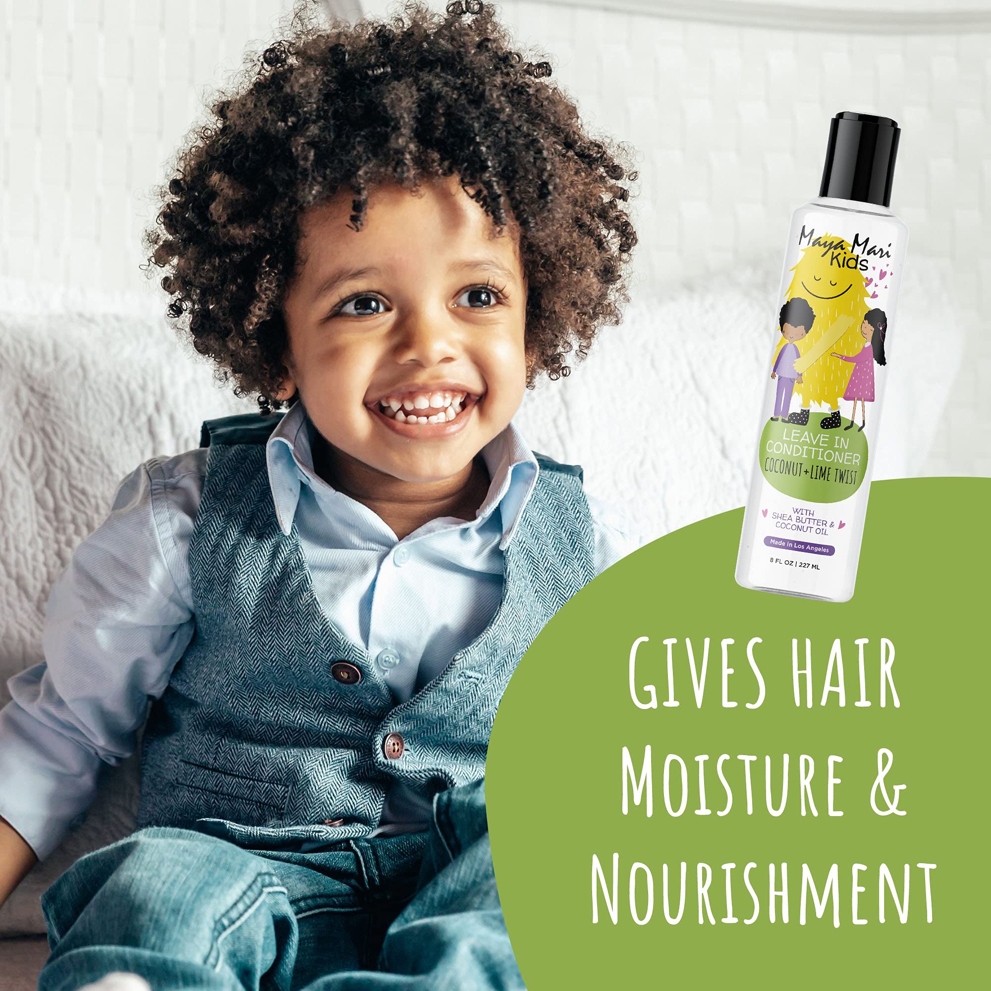 Maya Mari Kids packaging set emphasizing sulfate-free, cruelty-free values