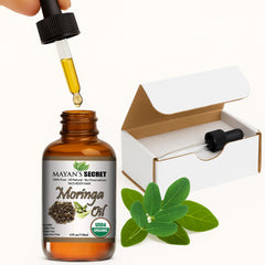 Mayan's Secret Moringa Energy Oil bottle for skin and hair hydration
