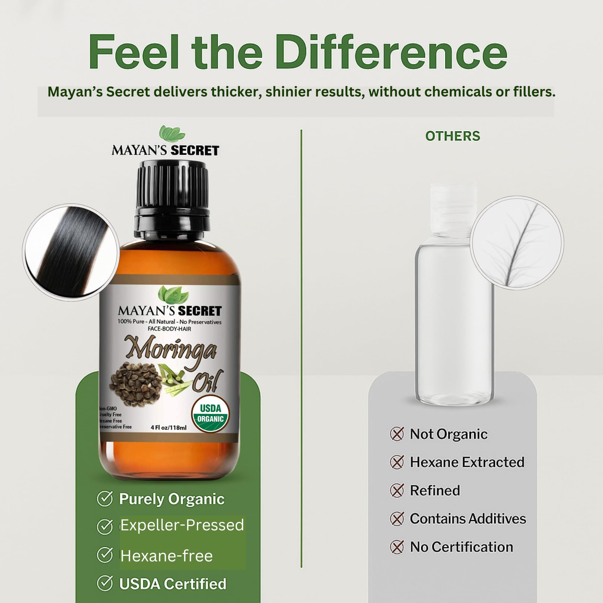 Mayan's Secret Moringa Energy Oil on the face provides subtle radiance