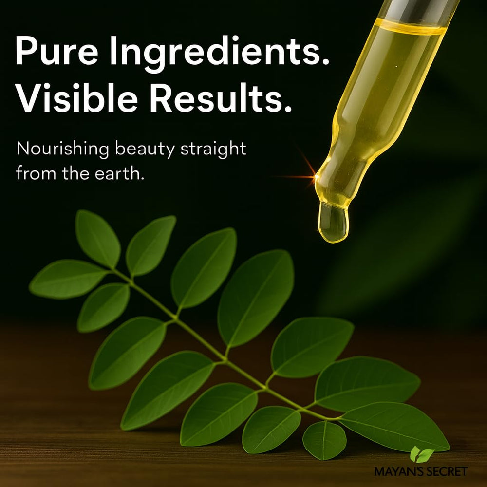 Mayan's Secret Moringa Energy Oil packaging emphasizes fragrance-free skincare