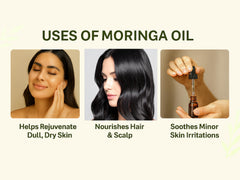 Mayan's Secret Moringa Energy Oil texture close-up shows non-greasy finish
