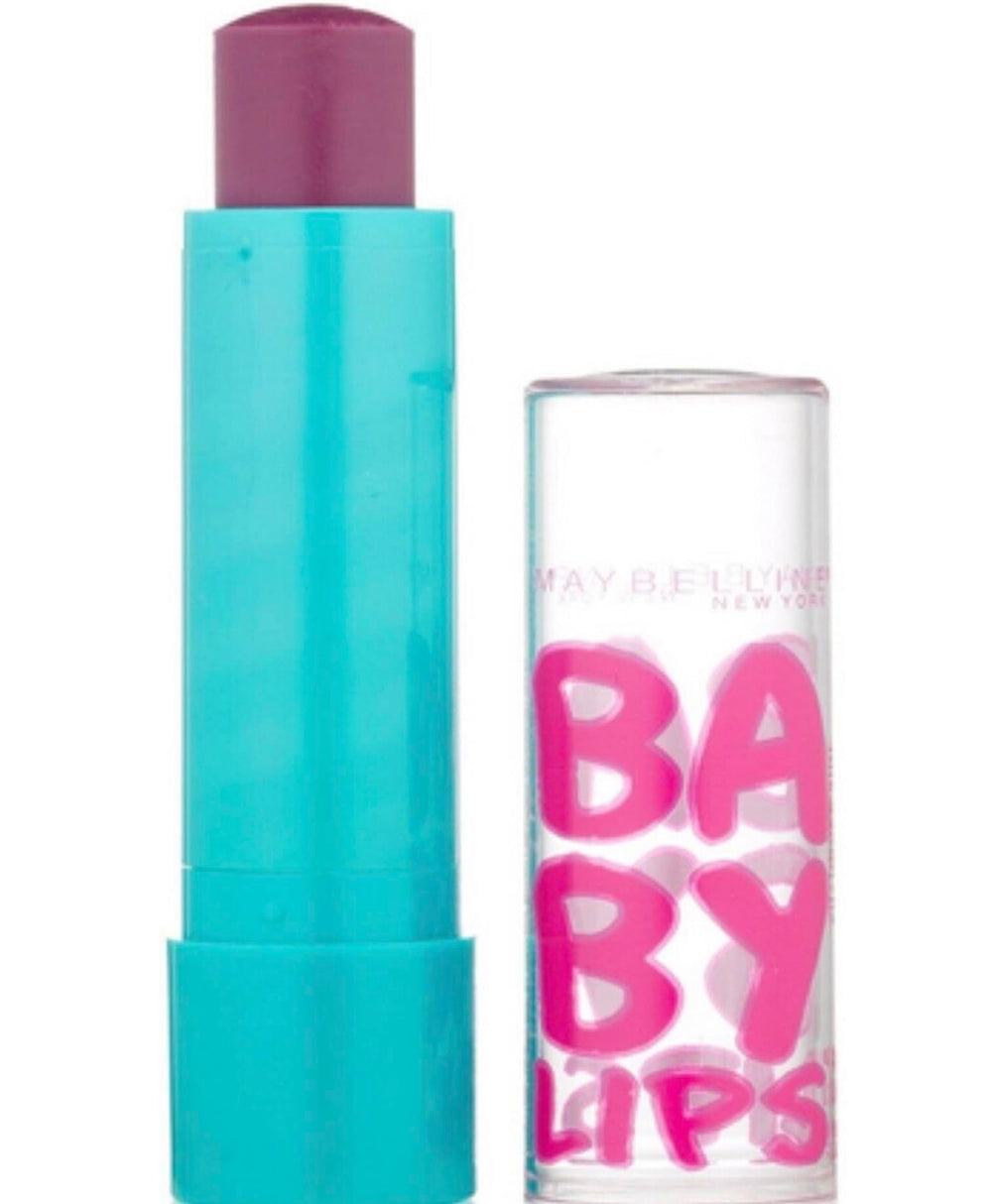 Maybelline Baby Lips Grape Vine swatch showing color and smooth texture for lips.