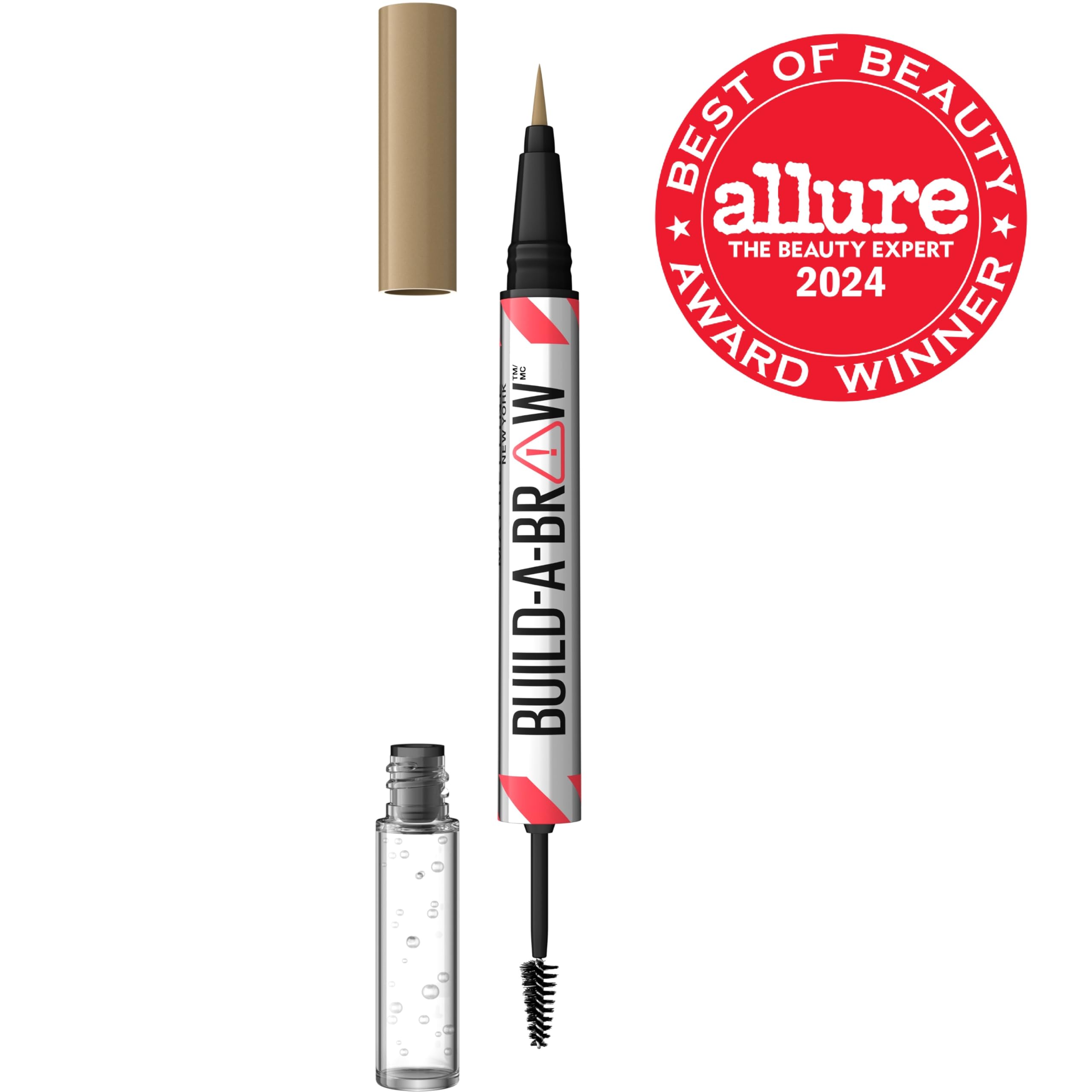 Maybelline Build-A-Brow sealing gel delivering clear, long-lasting hold.