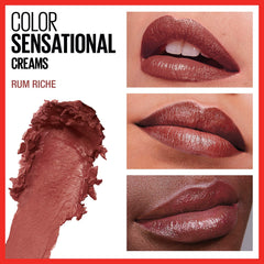 Maybelline creamy glide lipstick applied for a nourished, comfortable lip look