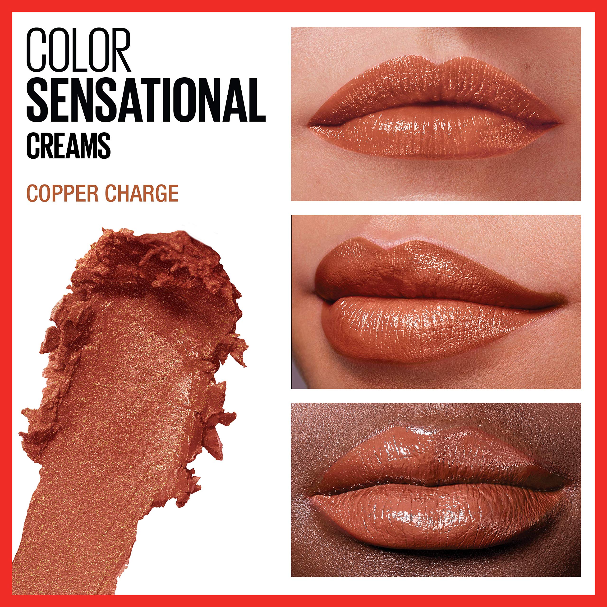 Maybelline Color Sensational red lipstick delivers bold color with cream finish.
