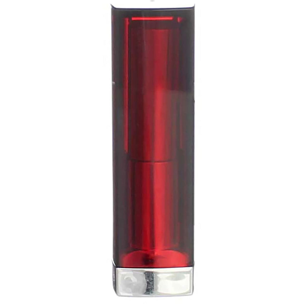 Maybelline Color Sensational Red Lipstick on lips shows vivid satin finish