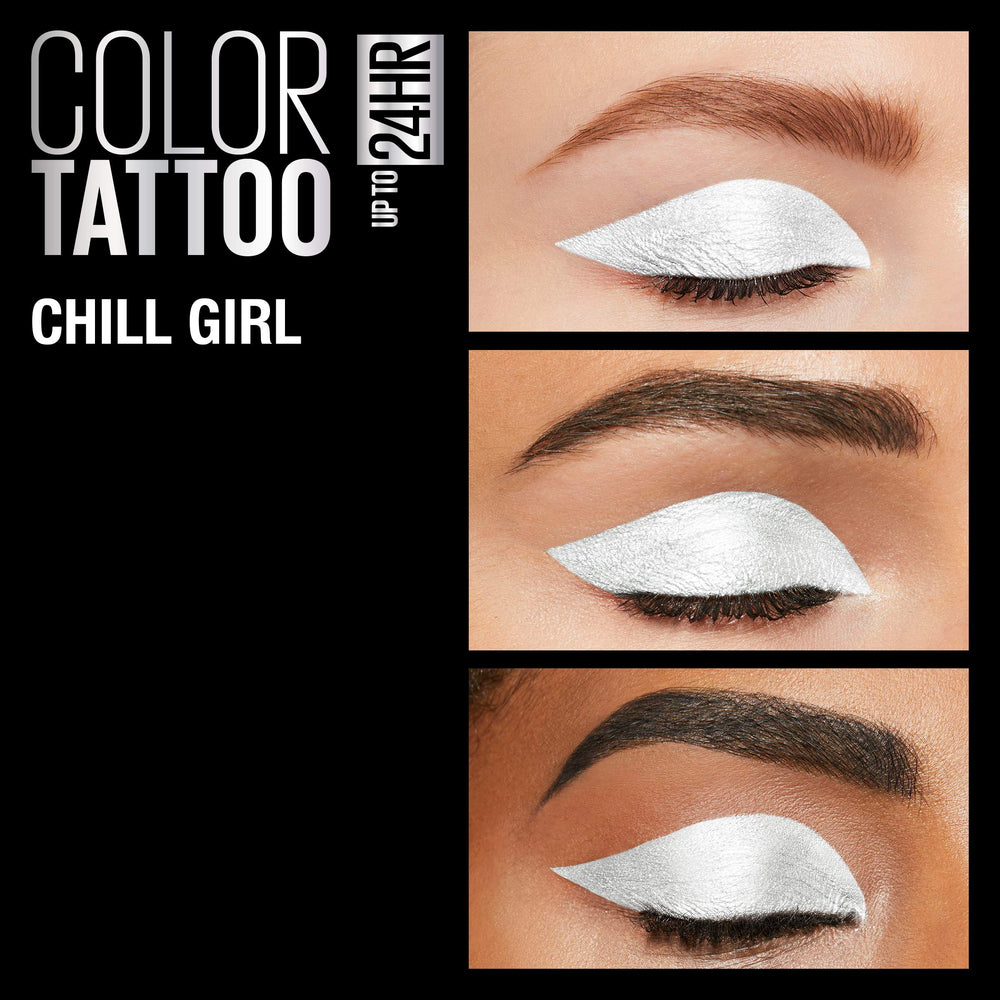 Maybelline Color Tattoo Chill Girl matte eyeshadow provides durable color for day-to-night looks.