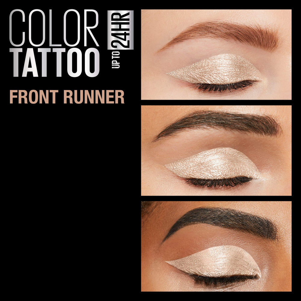 Maybelline Color Tattoo Front Runner 24hr wear enables all-day intensity on lids.