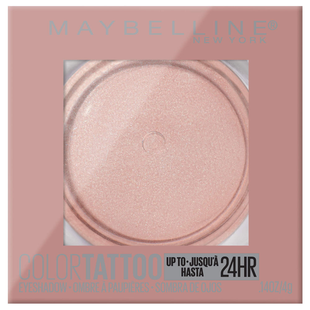 Maybelline Color Tattoo Socialite cream eyeshadow pot with bold color payoff in a single swipe.