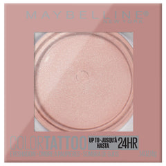 Maybelline Color Tattoo Socialite cream eyeshadow pot with bold color payoff in a single swipe.