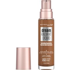 Maybelline Dream Radiant Liquid Foundation Mocha bottle offers a hydrating, radiant base for daily wear