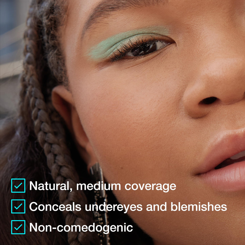 Packaging of Maybelline Fit Me concealer highlighting oil-free formula.