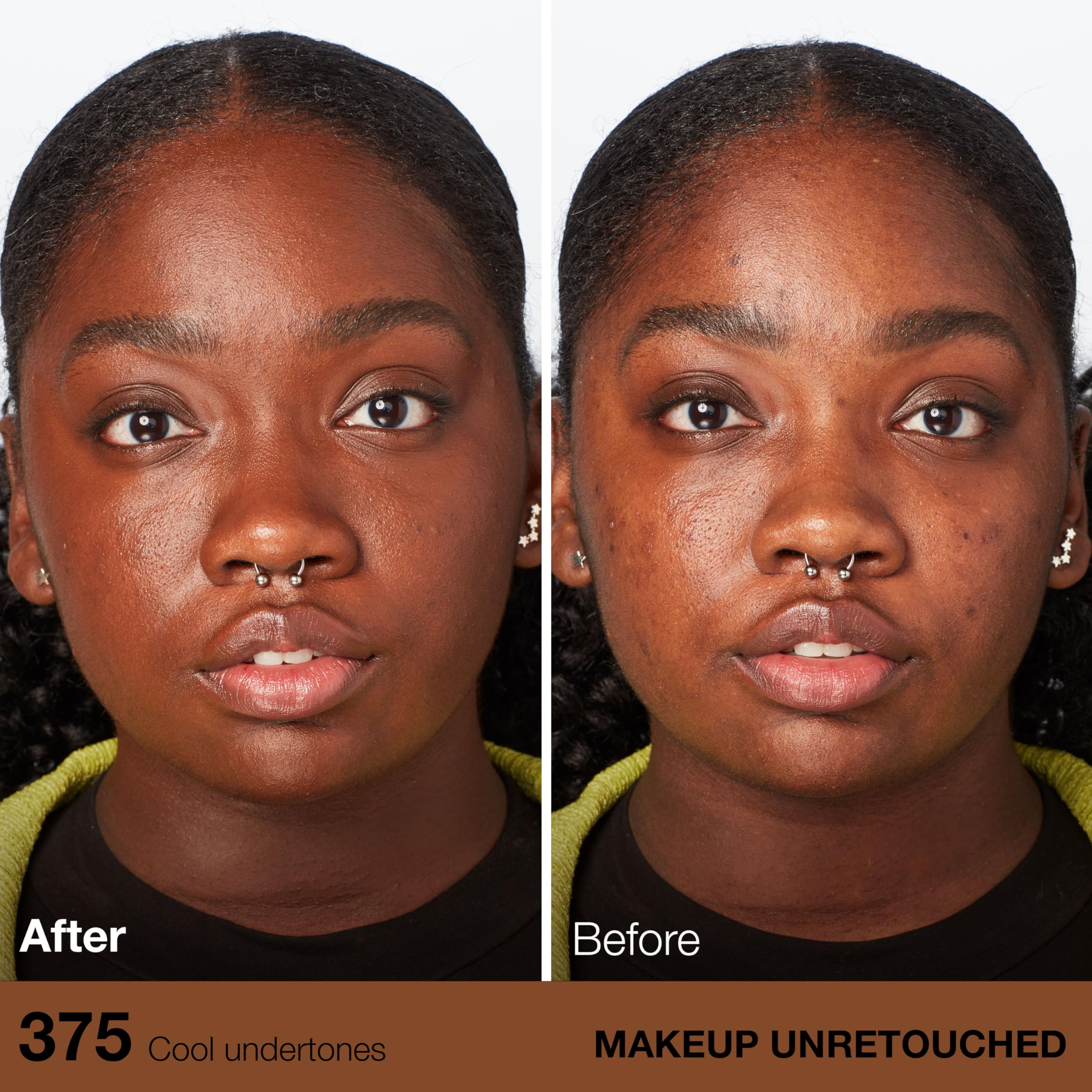 Maybelline Fit Me swatches display broad shade range for a precise match.