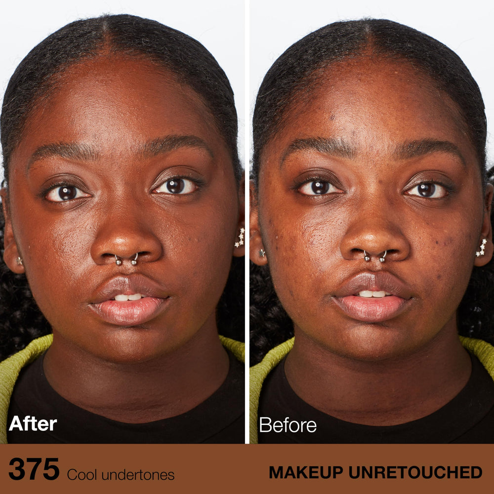 Maybelline Fit Me swatches display broad shade range for a precise match.
