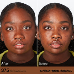 Maybelline Fit Me swatches display broad shade range for a precise match.