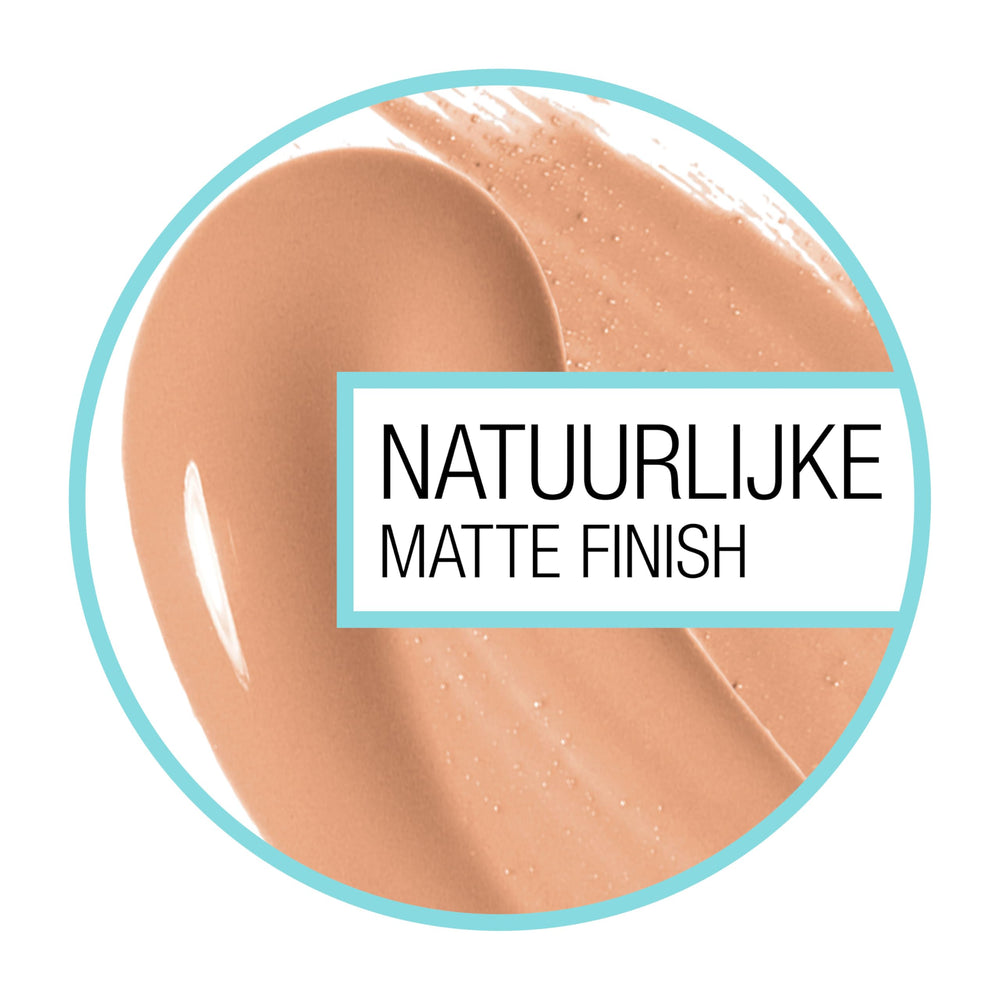 Maybelline Fit Me Foundation application shot shows blending with fingertips, brush, or sponge