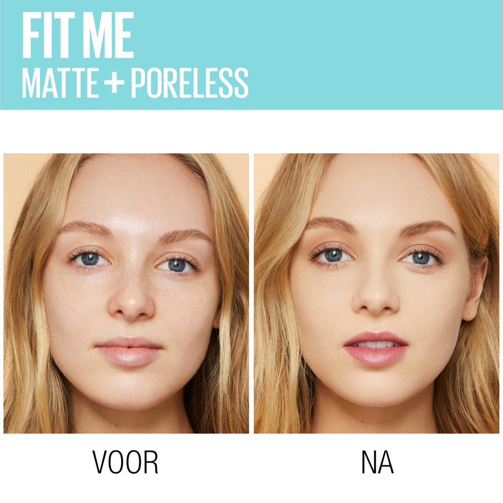Maybelline Fit Me Foundation matte-finish bottle highlights long-lasting oil control