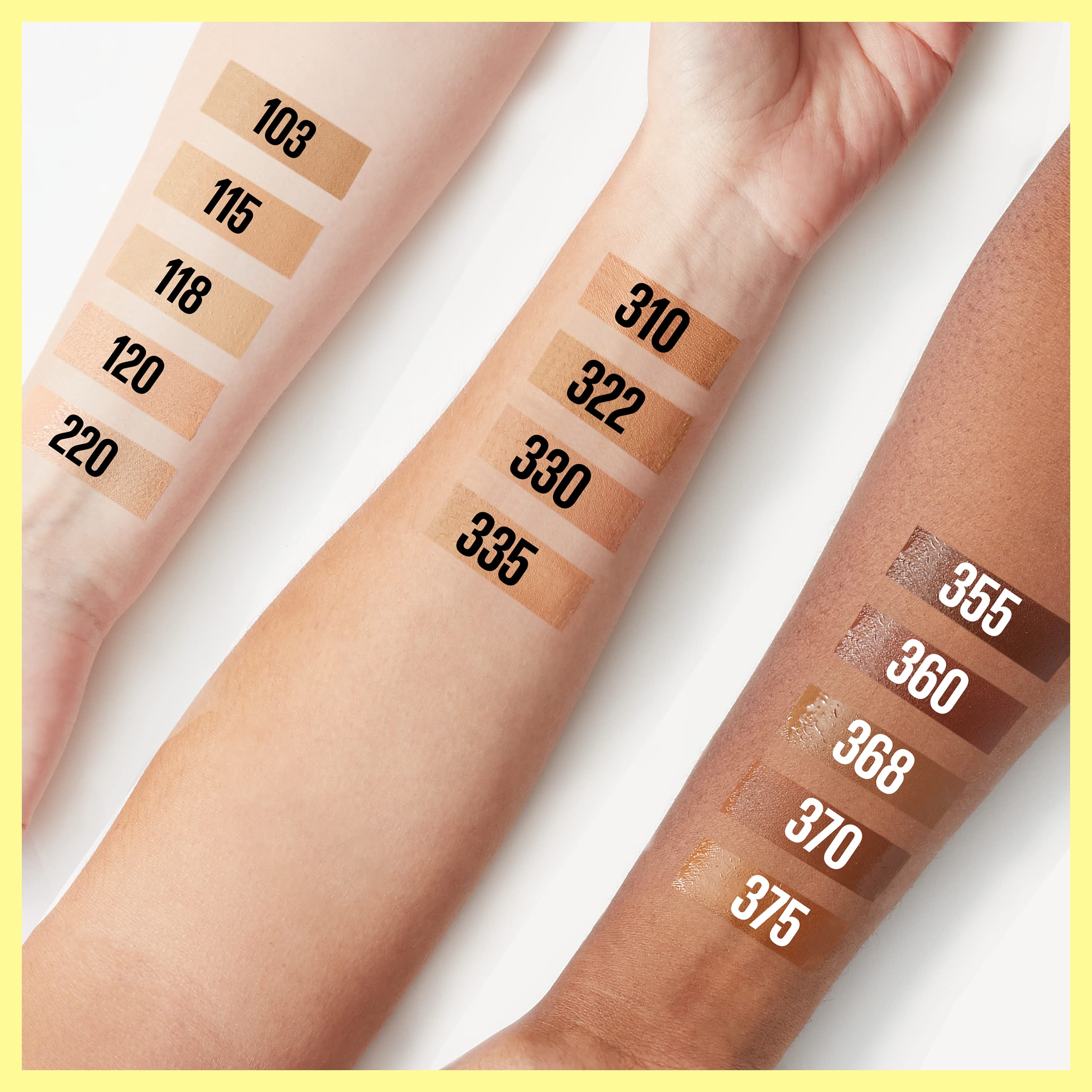 Aloe-infused formula in Maybelline Fit Me tinted moisturizer close-up.