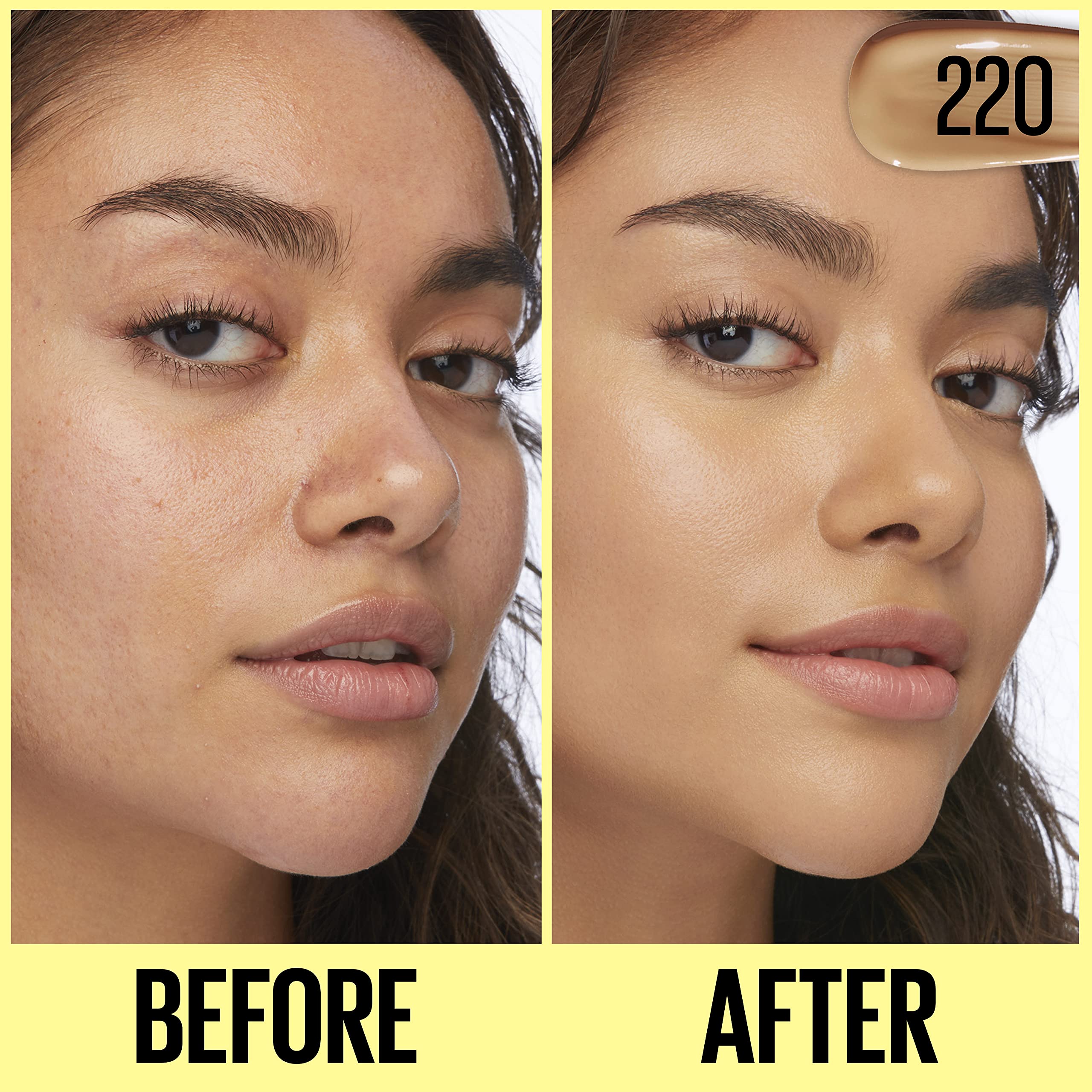 Skin texture with natural glow after applying Maybelline Fit Me tinted moisturizer.