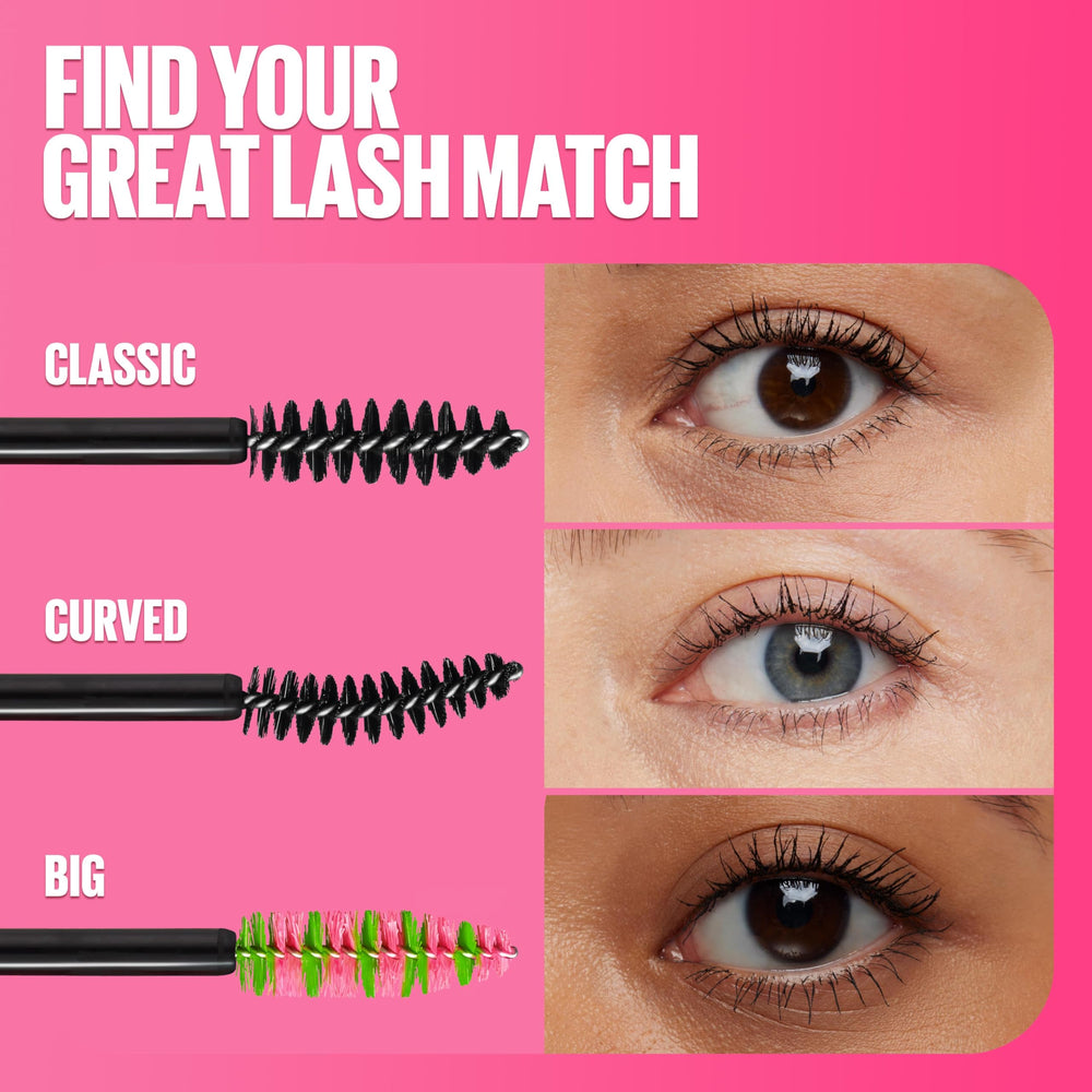 Maybelline Great Lash on display emphasizing timeless eye look with classic shade.