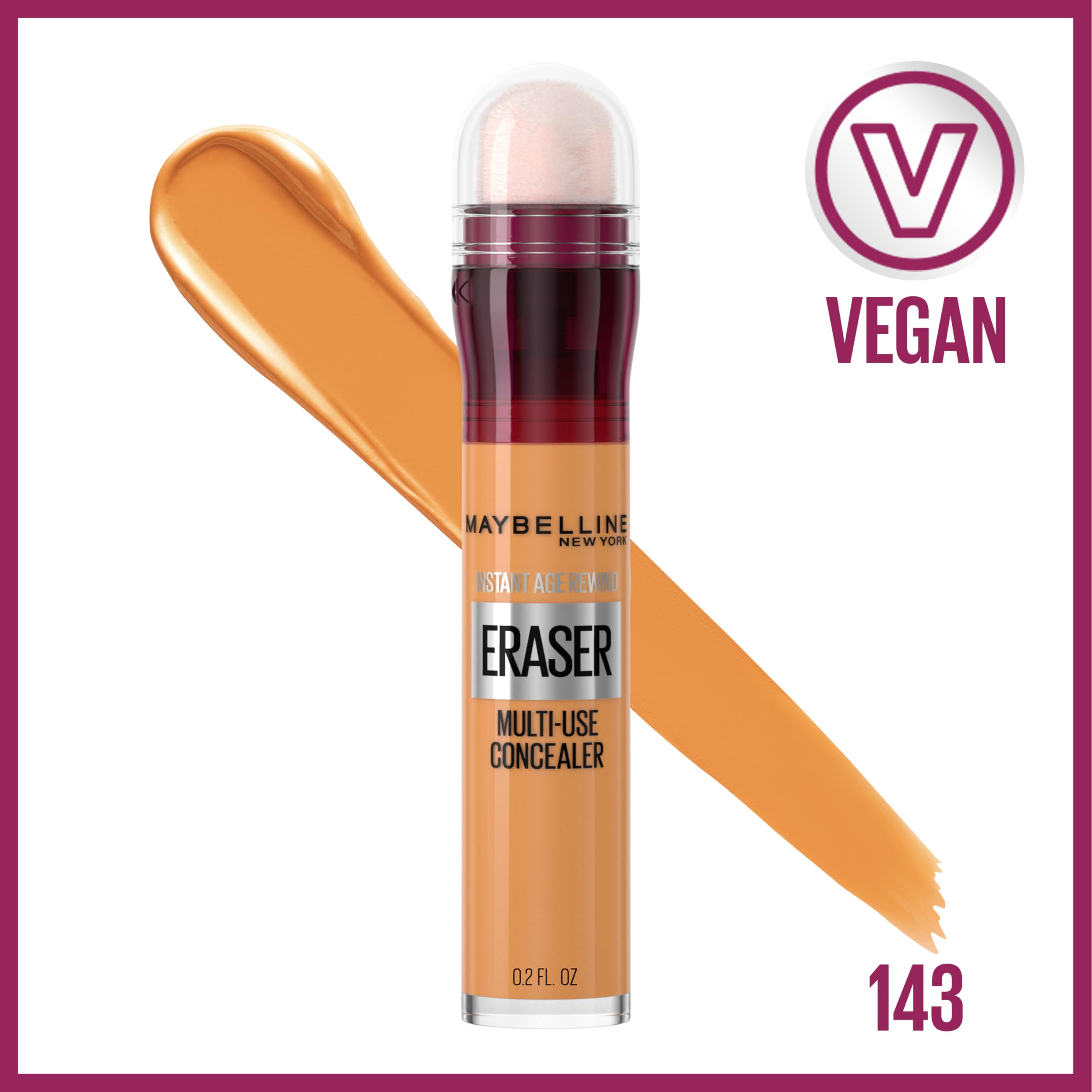 Maybelline Instant Age Rewind sponge-tip applicator for smooth, crease-resistant blending.