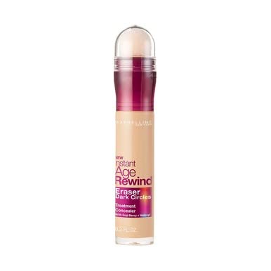 Day-to-night wear demonstration with Maybelline concealer for under-eye look.