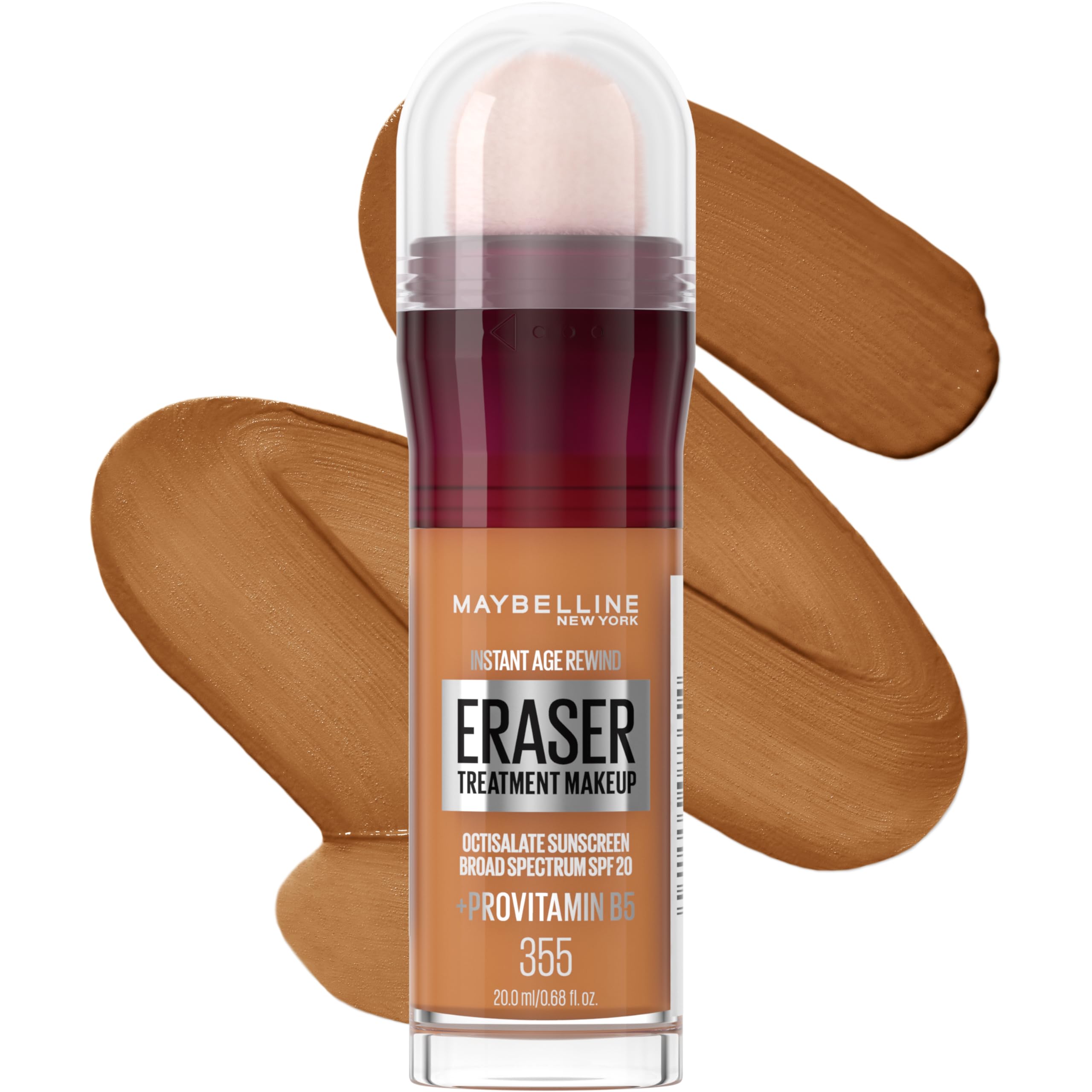 Maybelline Instant Age Rewind Eraser foundation bottle with SPF 20 for a smooth base