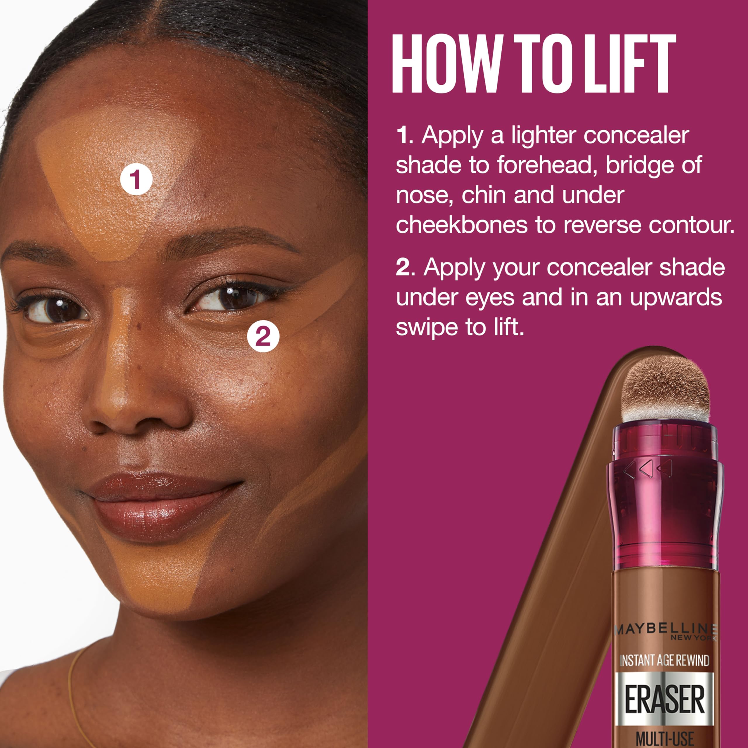 12 shade options cater to light to dark tones.