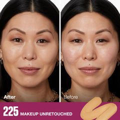 Maybelline foundation spread on skin produces a natural creaseless finish.