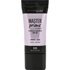 Maybelline Master Prime primer bottle showing a smooth, weightless base for flawless makeup