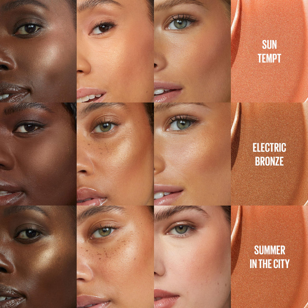 Maybelline Sunkisser 12-hour wear preview on skin for lasting radiance.