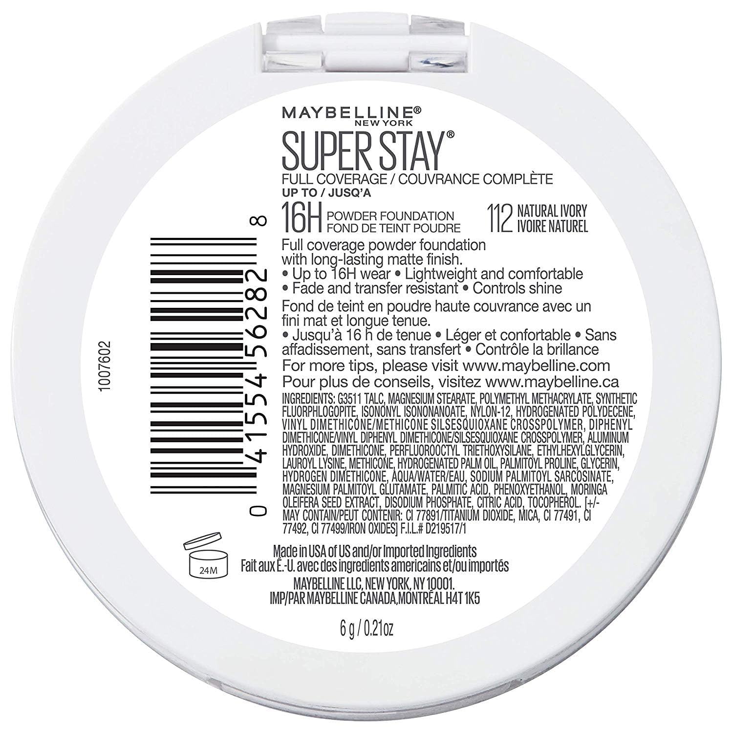 Maybelline Super Stay 16-hour wear powder foundation in action