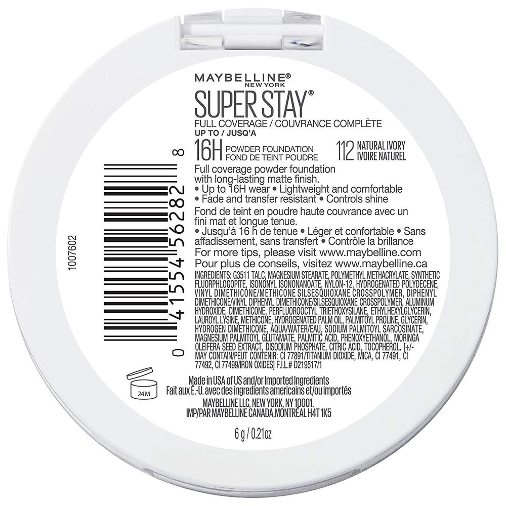 Maybelline Super Stay 16-hour wear powder foundation in action