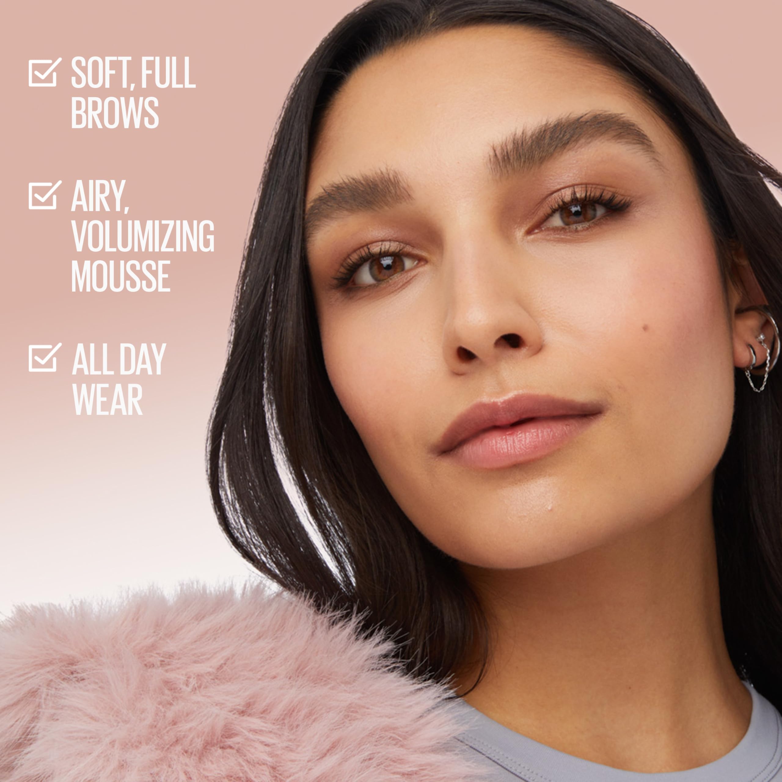 Maybelline Superfluff Brow Mousse's airy mousse adds light, natural volume.