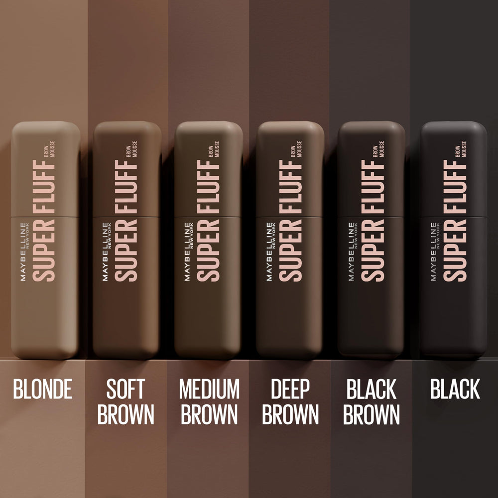 Easy application with the fluffy brush of Maybelline Superfluff Brow Mousse