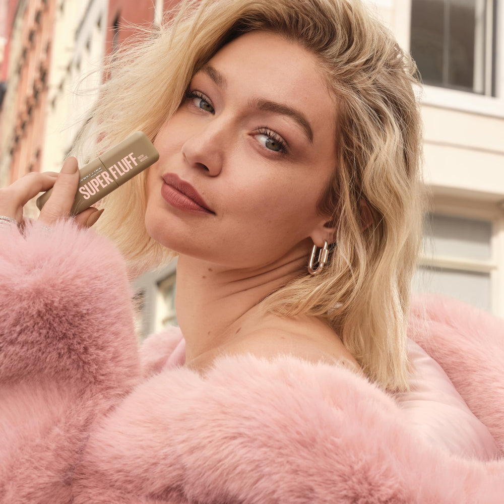 Compact packaging of Maybelline Superfluff Brow Mousse for on the go