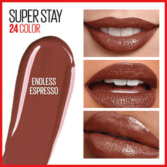 Maybelline SuperStay 24 Micro Flex technology close-up demonstrates smooth glide and comfortable wear.